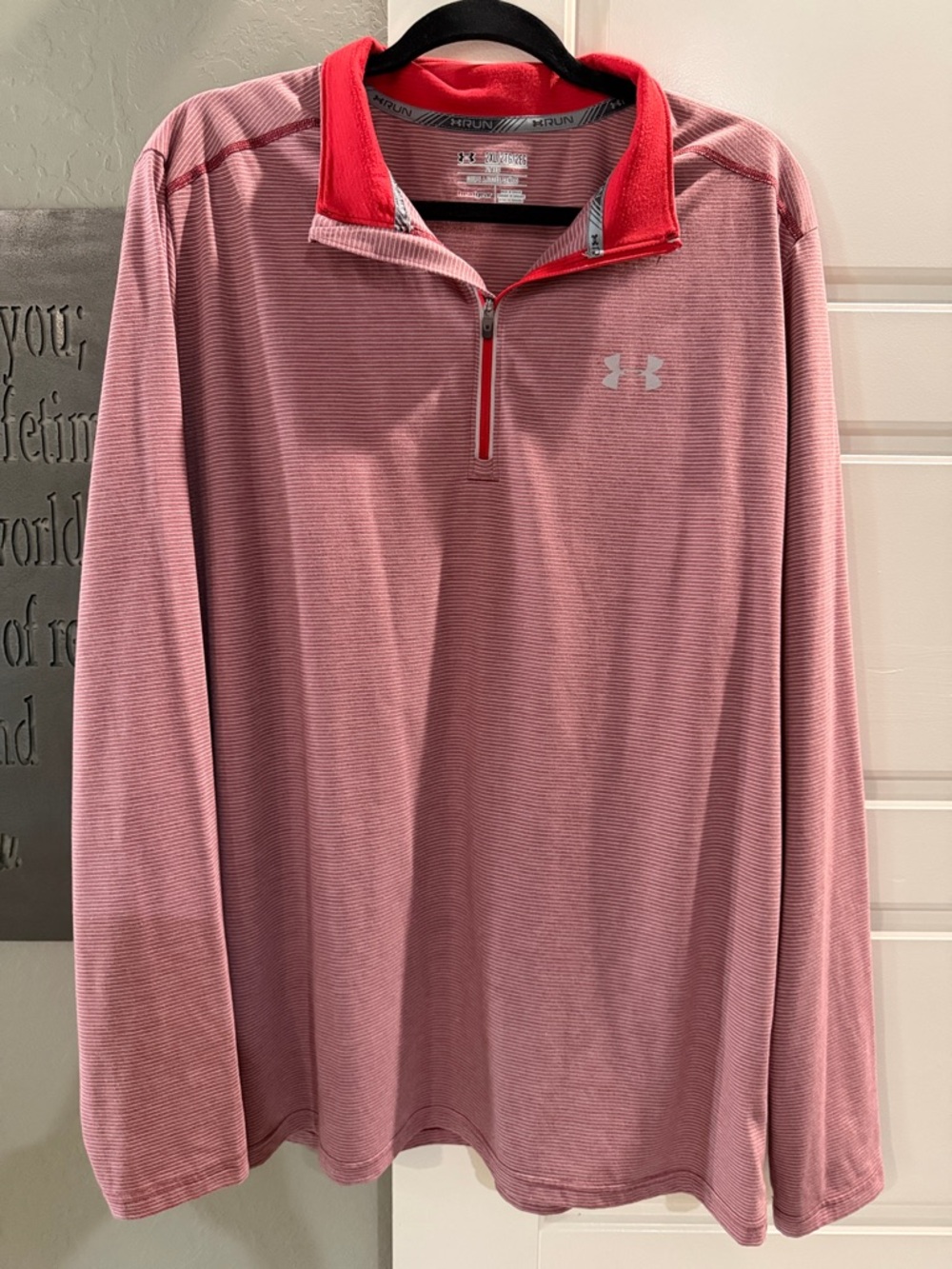 Under Armour Red-Pink Quarter-Zip Performance Pullover